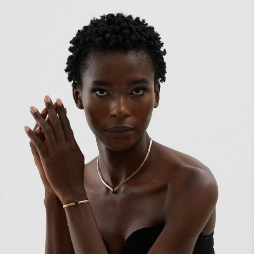 Collar Chapado en Oro con Cristal de Circonita